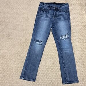 Buckle Blue Distressed Straight Leg Jeans